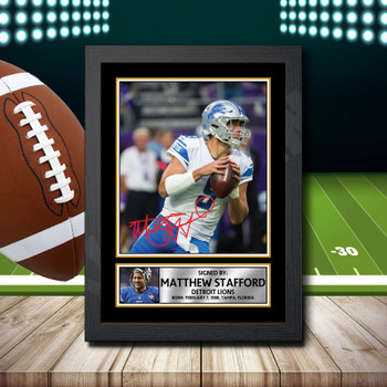Matthew Stafford 2 Signed Autographed NFL Star Print