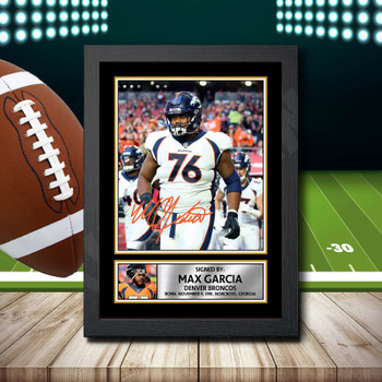 Max Garcia Signed Autographed NFL Star Print