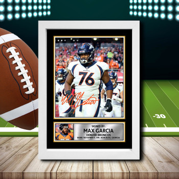 Max Garcia Signed Autographed NFL Star Print