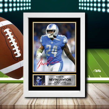 Nevin Lawson 2 Signed Autographed NFL Star Print