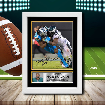 Nigel Bradham 2 Signed Autographed NFL Star Print