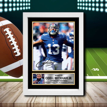 Odell Beckham Jr 1 Signed Autographed NFL Star Print