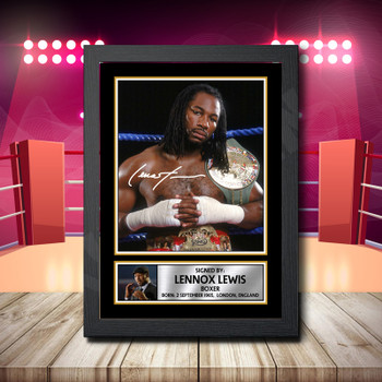 Lennox Lewis 2 Signed Autographed Boxing Star Poster Print Framed Merch Gift