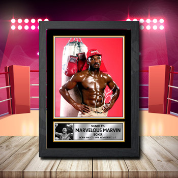 Marvelous Marvin Signed Autographed Boxing Star Poster Print Framed Merch Gift Marvelous Marvin Signed Autographed Boxing Star Poster Print Framed Merch Gift