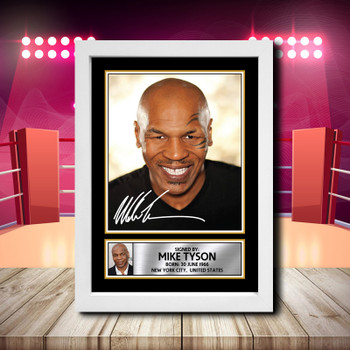 Mike Tyson Signed Autographed Boxing Star Poster Print Framed Merch Gift Mike Tyson Signed Autographed Boxing Star Poster Print Framed Merch Gift