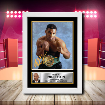 Mike Tyson Heavyweight Boxing Champion Signed Autographed Boxing Star Poster Print Framed Merch Gift Mike Tyson Heavyweight Boxing Champion Signed Autographed Boxing Star Poster Print Framed Merch Gift