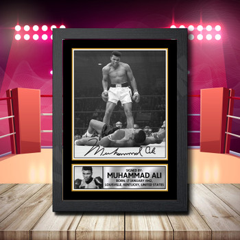 Muhammad Ali Signed Autographed Boxing Star Poster Print Framed Merch Gift