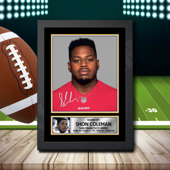 Shon Coleman Signed Autographed NFL Star Poster Print Framed Merch Gift