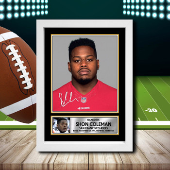 Shon Coleman Signed Autographed NFL Star Poster Print Framed Merch Gift