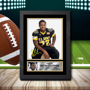 Shon Coleman 2 Signed Autographed NFL Star Poster Print Framed Merch Gift