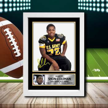 Shon Coleman 2 Signed Autographed NFL Star Poster Print Framed Merch Gift