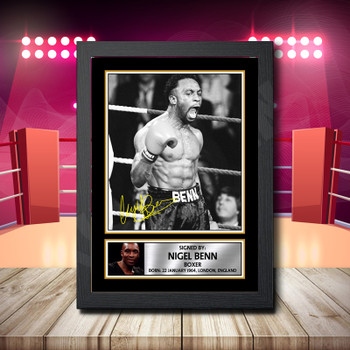 Nigel Benn Signed Autographed Boxing Star Poster Print Framed Merch Gift Nigel Benn Signed Autographed Boxing Star Poster Print Framed Merch Gift