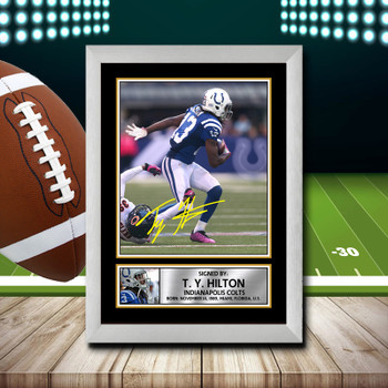 T. Y. Hilton Signed Autographed NFL Star Poster Print Framed Merch Gift