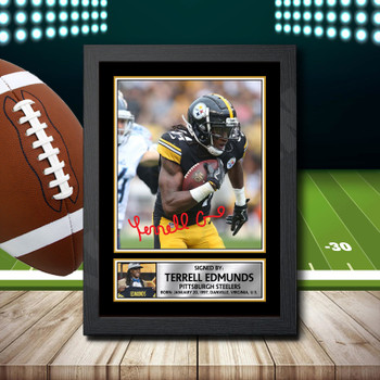 Terrell Edmunds Signed Autographed NFL Star Poster Print Framed Merch Gift