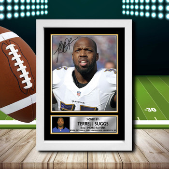 Terrell Suggs 1 Signed Autographed NFL Star Poster Print Framed Merch Gift