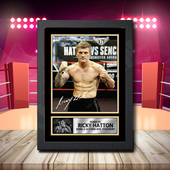 Ricky Hatton 2 Signed Autographed Boxing Star Poster Print Framed Merch Gift