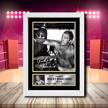 Rocky Marciano Signed Autographed Boxing Star Poster Print Framed Merch Gift Rocky Marciano Signed Autographed Boxing Star Poster Print Framed Merch Gift