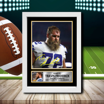 Travis Frederick Signed Autographed NFL Star Poster Print Framed Merch Gift