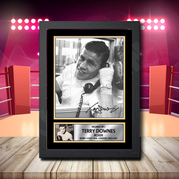 Terry Downes Signed Autographed Boxing Star Poster Print Framed Merch Gift