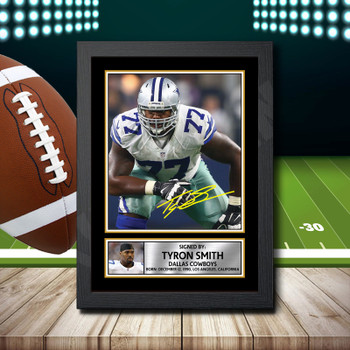 Tyron Smith Signed Autographed NFL Star Poster Print Framed Merch Gift Tyron Smith Signed Autographed NFL Star Poster Print Framed Merch Gift