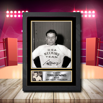 Terry Downes 2 Signed Autographed Boxing Star Poster Print Framed Merch Gift