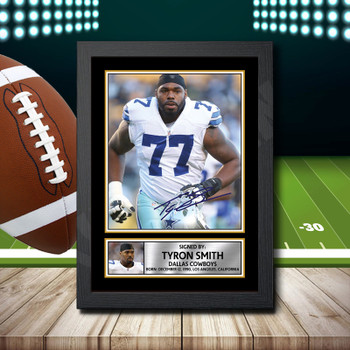 Tyron Smith 2 Signed Autographed NFL Star Poster Print Framed Merch Gift Tyron Smith 2 Signed Autographed NFL Star Poster Print Framed Merch Gift