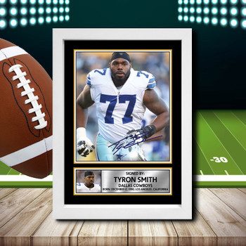 Tyron Smith 2 Signed Autographed NFL Star Poster Print Framed Merch Gift Tyron Smith 2 Signed Autographed NFL Star Poster Print Framed Merch Gift