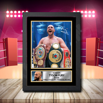 Tyson Fury Signed Autographed Boxing Star Poster Print Framed Merch Gift Tyson Fury Signed Autographed Boxing Star Poster Print Framed Merch Gift