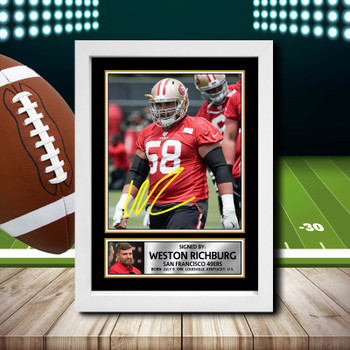 Weston Richburg Signed Autographed NFL Star Poster Print Framed Merch Gift