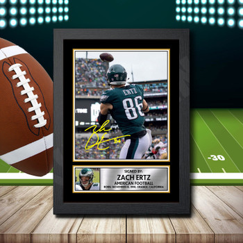 Zach Ertz 2 Signed Autographed NFL Star Poster Print Framed Merch Gift