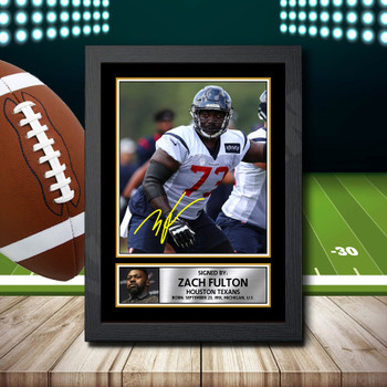 Zach Fulton Signed Autographed NFL Star Poster Print Framed Merch Gift