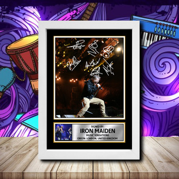 Iron Maiden 3 Signed Autographed Rock-Bands Star Poster Print Framed Merch Gift Iron Maiden 3 Signed Autographed Rock-Bands Star Poster Print Framed Merch Gift