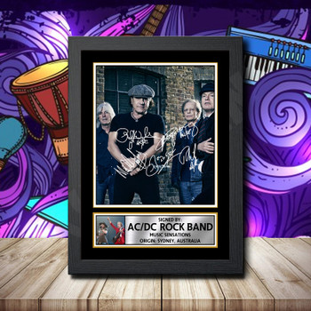 Acdc Rock Band 1 Signed Autographed Rock-Bands Star Poster Print Framed Merch Gift Acdc Rock Band 1 Signed Autographed Rock-Bands Star Poster Print Framed Merch Gift