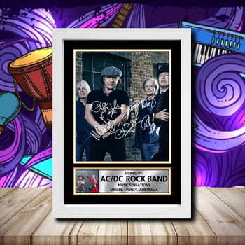 Acdc Rock Band 1 Signed Autographed Rock-Bands Star Poster Print Framed Merch Gift Acdc Rock Band 1 Signed Autographed Rock-Bands Star Poster Print Framed Merch Gift