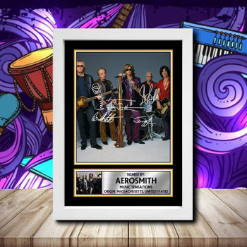 Aerosmith 2 Signed Autographed Rock-Bands Star Poster Print Framed Merch Gift Aerosmith 2 Signed Autographed Rock-Bands Star Poster Print Framed Merch Gift