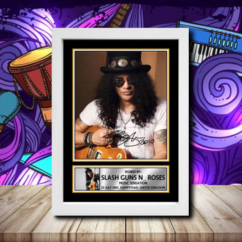 Slash 3 Signed Autographed Rock-Bands Star Poster Print Framed Merch Gift Slash 3 Signed Autographed Rock-Bands Star Poster Print Framed Merch Gift