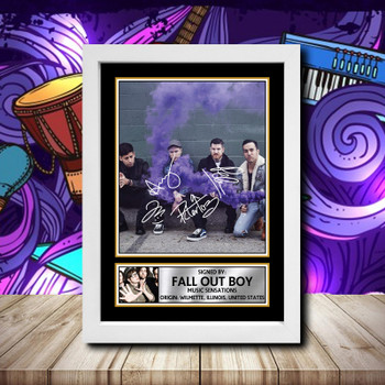 Fall Out Boys 2 Signed Autographed Rock-Bands Star Poster Print Framed Merch Gift Fall Out Boys 2 Signed Autographed Rock-Bands Star Poster Print Framed Merch Gift