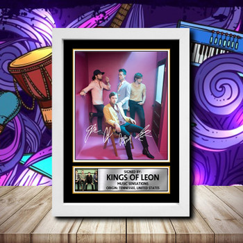 Kings Of Leon 1 Signed Autographed Rock-Bands Star Poster Print Framed Merch Gift Kings Of Leon 1 Signed Autographed Rock-Bands Star Poster Print Framed Merch Gift