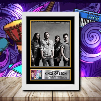Kings Of Leon 2 Signed Autographed Rock-Bands Star Poster Print Framed Merch Gift Kings Of Leon 2 Signed Autographed Rock-Bands Star Poster Print Framed Merch Gift