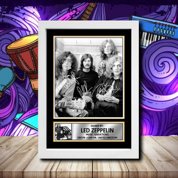 Led Zeppelin 1 Signed Autographed Rock-Bands Star Poster Print Framed Merch Gift Led Zeppelin 1 Signed Autographed Rock-Bands Star Poster Print Framed Merch Gift