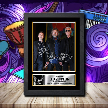 Led Zeppelin 2 Signed Autographed Rock-Bands Star Poster Print Framed Merch Gift Led Zeppelin 2 Signed Autographed Rock-Bands Star Poster Print Framed Merch Gift