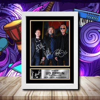 Led Zeppelin 2 Signed Autographed Rock-Bands Star Poster Print Framed Merch Gift Led Zeppelin 2 Signed Autographed Rock-Bands Star Poster Print Framed Merch Gift