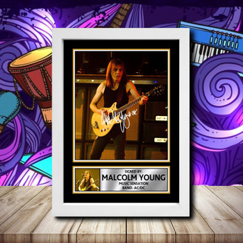 Malcolm Young 2 Signed Autographed Rock-Bands Star Poster Print Framed Merch Gift Malcolm Young 2 Signed Autographed Rock-Bands Star Poster Print Framed Merch Gift