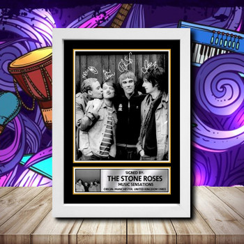 The Stone Roses 4 Signed Autographed Rock-Bands Star Poster Print Framed Merch Gift The Stone Roses 4 Signed Autographed Rock-Bands Star Poster Print Framed Merch Gift