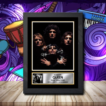 Queen 1 Signed Autographed Rock-Bands Star Poster Print Framed Merch Gift Queen 1 Signed Autographed Rock-Bands Star Poster Print Framed Merch Gift