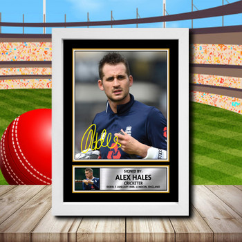Alex Hales Signed Autographed Cricket Star Poster Print Framed Merch Gift Alex Hales Signed Autographed Cricket Star Poster Print Framed Merch Gift