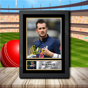 Alex Hales Signed Autographed Cricket Star Poster Print Framed Merch Gift Alex Hales Signed Autographed Cricket Star Poster Print Framed Merch Gift
