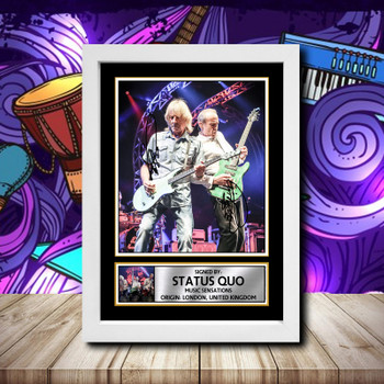Status Quo 2 Signed Autographed Rock-Bands Star Poster Print Framed Merch Gift Status Quo 2 Signed Autographed Rock-Bands Star Poster Print Framed Merch Gift