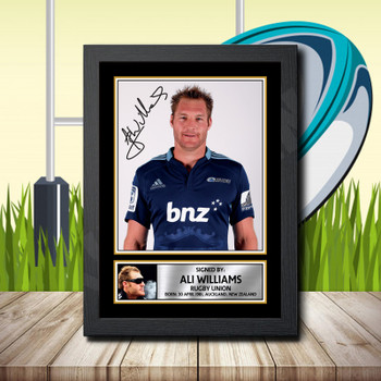 Ali Williams 1 Signed Autographed Rugby Star Poster Print Framed Merch Gift Ali Williams 1 Signed Autographed Rugby Star Poster Print Framed Merch Gift