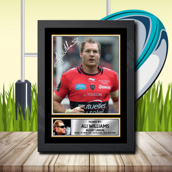 Ali Williams 2 Signed Autographed Rugby Star Poster Print Framed Merch Gift